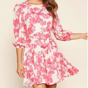 NEW Pink Floral Long-Sleeve Dress (NWOT)
